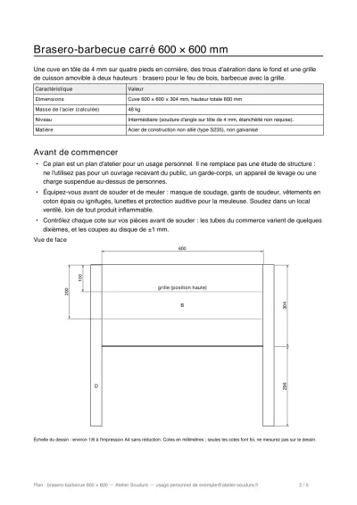 Vue cotée du plan