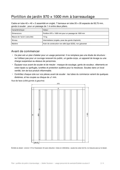 Vue cotée du plan