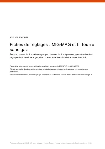 Couverture (exemplaire personnel, e-mail de l'acheteur imprimé)