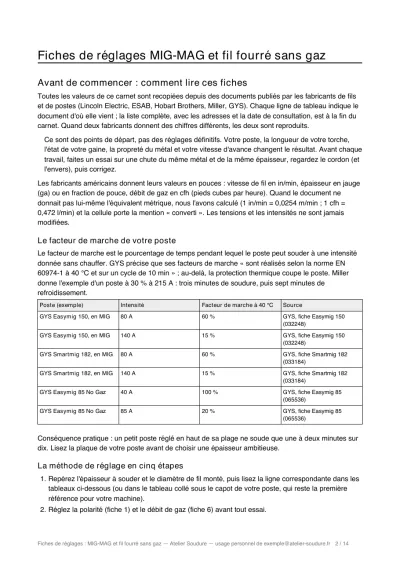 Une page du livret